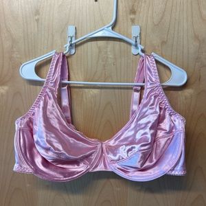 Satin Pink Underwire Bra